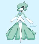 accessory blue_eyes clothing dress female gem long_legs micro_calves micro_legs micro_thighs pose skinny solo thin_calves thin_legs thin_thighs sketchygarden nintendo pokemon gardevoir generation_3_pokemon humanoid pokemon_(species) hi_res