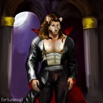 abs clothed clothing male mane muscular muscular_male pecs fortunecat leolex felid feline lion mammal pantherine vampire 1:1 hi_res