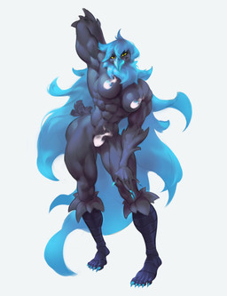 abs anthro areola bangs barely_visible_genitalia barely_visible_vulva beak biceps big_breasts big_butt bioluminescence black_body black_butt black_feathers black_fur blue_areola blue_beak blue_body blue_claws blue_feathers blue_fur blue_hair blue_nipples breasts butt butt_from_the_front censored_genitalia censored_nipples censored_vulva claws cocked_hip convenient_censorship deltoids feathered_tail feathered_wings feathers feet female female_anthro fingers front_view fur genitals glowing hair hand_behind_head humanoid_feet humanoid_genitalia humanoid_hands ineffective_censorship long_hair looking_at_viewer multicolored_body multicolored_feathers muscular muscular_anthro muscular_female nails narrowed_eyes nipples nude nude_anthro nude_female plantigrade pose pupils quads raised_arm scuted_feet scuted_legs scutes simple_background slit_pupils smile solo steam_censorship tail tail_feathers thick_thighs triceps two_tone_body two_tone_feathers vulva white_background wide_hips wings yellow_eyes yellow_sclera mihail_dava undertale undertale_(series) undertale_yellow martlet_(undertale_yellow) martlet_(zenith_form) avian bird monster 2024 absurd_res censored digital_drawing_(artwork) digital_media_(artwork) english_description full-length_portrait hi_res pinup portrait