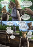 anthro argument barefoot black_bottomwear black_clothing black_pants blue_bottomwear blue_clothing blue_eyes blue_jacket blue_pants blue_topwear bottomwear building canid canine canis clothed clothing cloud comic day detailed_background dialogue duo ear_piercing english_text feet fennec_fox fox fully_clothed fur grass grey_body grey_fur grey_tail hand_on_shoulder house jacket larger_male male male/male mammal marcus_(rukis) outside pants piercing plant reis road rukis sidewalk size_difference sky smaller_male speech_bubble tail tan_body tan_fur tan_tail text topwear true_fox vest white_clothing white_topwear wolf