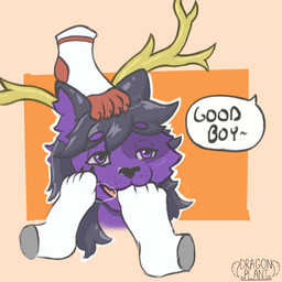 anthro antlers clothing disembodied_foot feet foot_fetish footwear group horn licking_paws male musk paws praise socks solo_focus trio dragonplantie felid feline hybrid mammal 1:1 hi_res