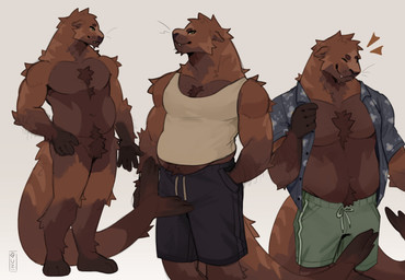 aloha_shirt anthro biped black_bottomwear black_clothing black_shorts black_topwear bottomwear brown_body brown_fur clothed clothing fur green_bottomwear green_clothing green_shorts male muscular muscular_anthro muscular_male nude_anthro nude_male open_clothing open_shirt open_topwear pattern_clothing pattern_shirt pattern_topwear safe_nudity shirt shorts solo tank_top topwear white_clothing white_shirt white_tank_top white_topwear plaguerat aquatic mammal pinniped sea_lion 2025 absurd_res hi_res