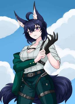 blue_hair female fox_ears fox_tail hair purple_eyes solo invz elly_(invz) animal_humanoid canid canid_humanoid canine canine_humanoid fox_humanoid humanoid mammal mammal_humanoid absurd_res hi_res