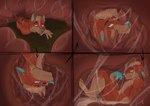 anatomically_correct_stomach anthro blue_body blue_ears blue_eyes blue_fur blue_nose bodily_fluids cud digestion digestive_juice duo feet female feral fur grass hair inside_stomach internal male male/female messy_stomach multiple_stomachs nude oral_vore organs paws plant saliva saliva_string size_difference soft_vore stomach stomach_acid tail vore wet wet_body wet_fur milkybunnyuwu tula_wolf bovid bovine canid canine canis cattle mammal red_wolf wolf absurd_res comic digital_media_(artwork) hi_res