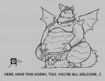 anthro balls belly big_balls big_belly foreskin genitals hand_on_belly horn humanoid_genitalia humanoid_penis licking licking_lips licking_own_lips looking_at_viewer male moobs overweight overweight_anthro overweight_male penis self_lick solo spikes tail text tongue tongue_out wings vantablackbox activision mythology spyro_reignited_trilogy spyro_the_dragon magnus_(spyro) rescued_dragons_(spyro) dragon mythological_creature mythological_scalie scalie 2018 english_text hi_res