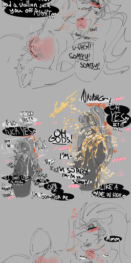 beard blush blush_lines blush_stickers bodily_fluids clitoral_hood clitoris dewclaw dewclaw_hooves dialogue dirty_talk dock_(anatomy) drinking drinking_urine duo ejaculation eye_contact eyewear facial_hair fangs female female_orgasm feral flowing_mane forked_tongue genital_fluids genitals glasses heart_symbol hoof_licking hoofjob hooves looking_at_another lying male male/male on_back peeing peeing_on_another praise sex sideburns simple_background size_difference tail teeth tongue urine urine_in_mouth vaginal_fluids vaginal_squirting vulva watersports fangyy friendship_is_magic hasbro my_little_pony king_sombra_(mlp) sunburst_(mlp) classical_unicorn equid equine horse mammal pony 2026 absurd_res comic digital_drawing_(artwork) digital_media_(artwork) greyscale hi_res monochrome trans_(lore) trans_man_(lore)