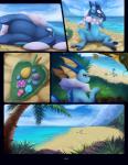 ambiguous_gender anthro beach being_watched berry biped bottle cloud comic confusion container darkmirage day detailed_background digital_media_(artwork) digital_painting_(artwork) duo eeveelution featureless_crotch food forest frogadier fruit fyoshi generation_1_pokemon generation_6_pokemon grass hi_res looking_at_another lying meraence mountain multiple_scenes nature nintendo nude oran_berry outside palm_tree payapa_berry pink_eyes plant pokemon pokemon_(species) pokemon_berry razz_berry sand sea seaside shaded sky sleeping standing tree vaporeon waking_up water yache_berry yellow_eyes