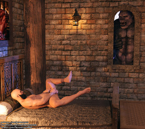 anus bald beard bed bedroom body_hair dark_body dark_skin duo erection eye_contact facial_hair furniture genitals gesture hand_gesture holding_own_penis humanoid_genitalia lamp looking_at_another lying male male/male muscular nude on_back painting_(object) penis presenting presenting_anus size_difference smile spread_legs spreading standing stone_wall text thumbs_up tusks voyeur wall_(structure) window heromenes animal_humanoid human humanoid mammal mammal_humanoid primate primate_humanoid 3d_(artwork) digital_media_(artwork) url