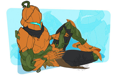 armor clothing faceless faceless_character faceless_male food fruit genitals male masked_male masturbation penis plant pumpkin solo teratophilia zombie_maykr epic_games fortnite fortnite:_battle_royale ultima_carver_(fortnite) 14:9