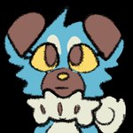 ambiguous_gender blue_body blue_fur brown_body brown_fur emoticon feral fur smile solo bloowolfy nintendo pokemon aries_(bloowolfy) canid canine generation_7_pokemon mammal pokemon_(species) rockruff shiny_pokemon 1:1 alpha_channel bust_portrait low_res portrait thumbnail female_(lore)