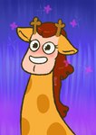 black_eyes blush brown_hair brown_mane hair horn humanoid_face long_hair long_mane male mane markings smile solo spots spotted_markings tan_body tan_skin yellow_body thetruecrystalvixen centaurworld netflix durpleton_(centaurworld) animal_humanoid giraffe giraffe_humanoid giraffid giraffid_humanoid humanoid mammal mammal_humanoid 2021 digital_drawing_(artwork) digital_media_(artwork) hi_res signature