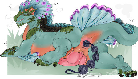 anal anal_fluids anal_penetration anus black_claws blue_body blue_fur bodily_fluids butt buttplug buttplug_in_ass buttplug_insertion claws erection feral fur genitals green_pawpads knot male object_in_ass pawpads penetration penis pink_anus pink_knot pink_penis plug_(sex_toy) plug_insertion presenting presenting_anus sex_toy sex_toy_in_ass sex_toy_insertion solo rrraaffh mythology mirage_(wreckritix) dragon mythological_creature mythological_scalie rock_drake scalie wingless_dragon hi_res