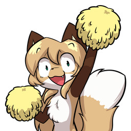 anthro brown_body cheerleader dipstick_tail female gloves_(marking) green_eyes leg_markings markings smile socks_(marking) solo tail tail_markings conditional_dnp unknown_artist averi_(fiddleafox) canid canine fox mammal 1:1 animated hi_res