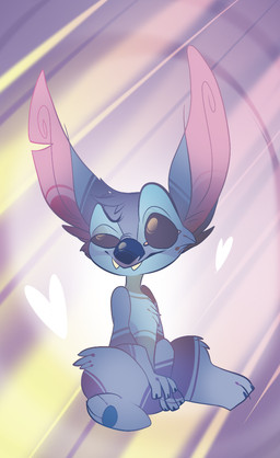 alternate_form ambiguous_gender big_ears blue_body blue_eyes blue_fur blue_nose cheek_tuft chest_tuft eyebrows facial_tuft fangs fluffy fur head_tuft heart_symbol knee_tuft leg_tuft notched_ear pose raised_eyebrow simple_background sitting solo teeth toony tuft unsigned badfox! disney lilo_and_stitch stitch_(lilo_and_stitch) alien experiment_(lilo_and_stitch) 2016 digital_drawing_(artwork) digital_media_(artwork) hi_res