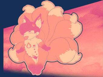 anthro balls chest_tuft chibi ear_piercing eyes_closed genitals hair herm intersex multi_ear multi_nipple multi_tail nipples nude nude_intersex penis piercing short_hair solo tail tongue tongue_out tuft channel_iv canid canine fox fox_spirit mammal 4:3 alpha_channel hi_res nonbinary_(lore)