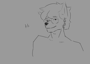 anthro ear_piercing ear_ring fluffy looking_at_viewer male male/male piercing ring_piercing text hornyjohnnyart deer mammal absurd_res animated hi_res