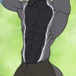 abs anthro biceps bioluminescence black_body black_scales blue_body blue_scales bottomwear clothed clothing faceless_character flexing front_view glowing green_background grey_body grey_scales hands_behind_head male muscular muscular_anthro muscular_male navel obliques pants partially_clothed pecs scales serratus simple_background solo standing topless torso_shot white_body white_scales valentinapaz mythology maugh_vincix dragon mythological_creature mythological_scalie scalie 1:1 low_res signature