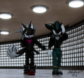 anthro big_bulge black_body bulge chest_fur clothing duo footwear gloves handwear jacket leggings legwear male shoes tail topwear walking domizoni kabalmystic_(modeler) sega sonic_forces sonic_the_hedgehog_(series) infinite_(sonic) mephiles_the_dark canid canine canis eulipotyphlan hedgehog jackal mammal 2026 3d_(artwork) blender_(artwork) blender_cycles_(artwork) digital_media_(artwork) hi_res