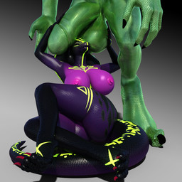 anthro anthro_on_anthro balls belly big_balls big_breasts big_penis biped breasts duo female genitals glans green_balls green_penis half-erect huge_balls huge_penis humanoid_genitalia humanoid_penis hyper hyper_balls hyper_genitalia hyper_penis male male/female nipples non-mammal_balls non-mammal_breasts non-mammal_nipples nude penis purple_belly snake_hood tail idsaybucketsofart qhala cobra reptile scalie snake 1:1 3d_(artwork) digital_media_(artwork) hi_res