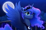 blue_body blue_eyes blue_fur blue_hair blue_sky blue_tail crown ethereal_hair ethereal_tail female feral fur hair headgear horn jewelry necklace night sky solo spread_wings star tail tiara wings confetticakez friendship_is_magic hasbro my_little_pony mythology princess_luna_(mlp) equid equine mammal mythological_creature mythological_equine winged_unicorn absurd_res blue_theme hi_res