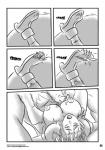 anthro areola big_breasts breast_lick breast_play breasts clothing comic compression_sound_effect cracking crunch crushing_sound_effect curled_hair different_sound_effects drill_curls duo female from_front_position greyscale hair hi_res human human_on_anthro interspecies licking locofuria lying male male/female mammal mating_press missionary_position monochrome nipples on_back onomatopoeia open_mouth sex simple_background sound_effects text tongue tongue_out torn_clothing transformation transformation_through_sex url white_background