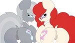 aged_up anus big_butt blep butt duo eyewear female feral genitals glasses looking_back pussy rear_view tongue tongue_out miss-jessiie friendship_is_magic hasbro my_little_pony silver_spoon_(mlp) twist_(mlp) equid equine horse mammal pony