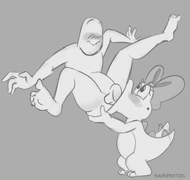 accessory blush bow_(feature) bow_accessory bow_ribbon centered_hair_bow duo hair_accessory hair_bow hair_ribbon happy male markings mole_(marking) oral_vore ribbons semi-anthro simple_background siphon_(anatomy) vore smushpretzel mario_bros nintendo anon anonymous birdo human mammal digital_media_(artwork) monochrome