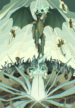 ambiguous_gender anthro armor blue_eyes group melee_weapon solo_focus sword weapon wings braki kingdom_rush mythology lumenir_(kingdom_rush) dragon human mammal mythological_creature mythological_scalie scalie absurd_res alternate_version_at_source hi_res
