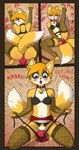 2_tails anal anal_masturbation anthro armwear bell bell_collar blush bra breast_padding canid canine chastity_cage chastity_device clothed clothing collar comic crossdressing dialogue dildo dildo_insertion dildo_sitting femboy fishnet_armwear fishnet_clothing fishnet_legwear fox fur garter_belt garter_straps genitals gold_(metal) gold_chastity_cage gold_chastity_device hi_res husdur kneeling knotted_dildo legwear lube_on_dildo male mammal masturbation miles_prower multi_tail onomatopoeia penetration pillow running_makeup runny_mascara sega sex_toy sex_toy_insertion solo sonic_the_hedgehog_(series) sound_effects straps struggling_to_fit tail text underwear yellow_body yellow_fur