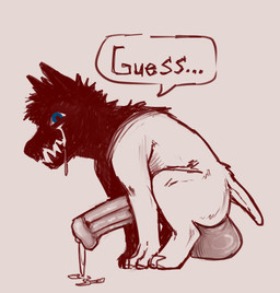 animal_genitalia animal_penis balls big_balls big_penis bodily_fluids cropped_ears crouching docked_tail drooling equine_genitalia equine_penis feral genitals looking_at_viewer male obscured_face penis saliva short_tail solo tail rakkurakun canid canine canis domestic_dog mammal hi_res