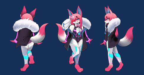 alternate_costume anthro barefoot blue_eyes clothing dipstick_tail ear_tuft feet female fox_ears fox_tail fur hair jacket legwear markings multicolored_body multicolored_clothing multicolored_fur multicolored_jacket multicolored_legwear multicolored_stockings multicolored_topwear neon_lights pink_body pink_ears pink_feet pink_fur pink_hair pink_hands pink_tail_tip simple_background solo stockings tail tail_markings topwear transparent_background tuft peyekacang77 nintendo pokemon sylv_(sylv_ink) eeveelution generation_6_pokemon pokemon_(species) sylveon absurd_res alpha_channel hi_res model_sheet
