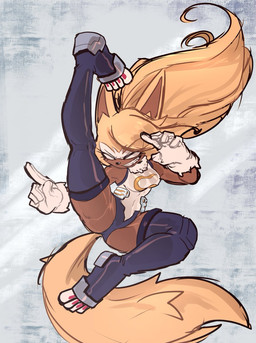 anthro breasts brown_body brown_fur clothing cosplay eyes_closed female fur leotard solo spread_legs spreading voice_actor_joke yellow_body yellow_fur karl0 idw_publishing my_hero_academia sega sonic_the_hedgehog_(comics) sonic_the_hedgehog_(idw) sonic_the_hedgehog_(series) rumi_usagiyama whisper_the_wolf canid canine canis mammal wolf 2026 hi_res