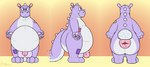 absurd_res animate_inanimate anthro anus balls belly big_anus big_belly big_butt butt cross_section flaccid fwump genitals hi_res hybrid living_plushie male model_sheet monocerus pawpads penis pink_anus pink_balls pink_ears pink_pawpads pink_penis plushie purple_body purple_eyes simple_background slight_gape solo tail thick_tail