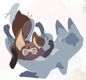 female feral water unknown_artist prostokvashino tama-tama canid canine fox hybrid mammal