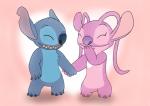 3_toes 4_fingers 4_toes ambiguous_gender antennae_(anatomy) blue_body blue_claws blue_fur blue_nose canon_couple chest_markings chest_tuft claws duo eyes_closed feet fingers fur hand_holding happy head_tuft markings notched_ear open_mouth open_smile pink_antennae pink_body purple_claws purple_nose smile standing toes tuft white_markings denntsyk_5430 disney lilo_and_stitch angel_(lilo_and_stitch) stitch_(lilo_and_stitch) alien experiment_(lilo_and_stitch) 2017 absurd_res hi_res