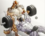 2022 abs alan_stevenson anthro anthro_on_anthro barazoku barbell barefoot biceps big_bulge big_muscles bodily_fluids bulge bulge_in_face canid canine canis chirros clenched_teeth clothed clothing domestic_dog duo exercise eyebrows feet fur german_shepherd hair herding_dog huge_bulge huge_muscles husky jason_steiner lying male male/male mammal muscular muscular_anthro muscular_male narrowed_eyes nipples nordic_sled_dog obliques on_back pastoral_dog pecs quads shadow simple_background smile spitz spotting standing sweat teeth thong topless topless_anthro topless_male triceps tuft underwear vein veiny_muscles watermark weight_bench weightlifting white_background workout