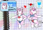 2020 anthro biped bulge butt canid canine canis clothed clothing crossdressing digital_media_(artwork) domestic_dog english_text femboy fur grolarbearsins hair heart_eyes heart_symbol herding_dog male mammal pastoral_dog pink_body pink_fur solo text tongue tongue_out underwear welsh_corgi white_body white_fur
