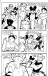 alex_(daria_mcgrain) anthro bear black_and_white canid canine comic daria_mcgrain dean_(daria_mcgrain) dialogue english_text felid female fox genus_male group hi_res male male/male mammal mephitid monochrome mouse murid murine overweight pantherine pen_(artwork) rodent sciurid skunk slightly_chubby tail text tiger traditional_media_(artwork) tree_squirrel