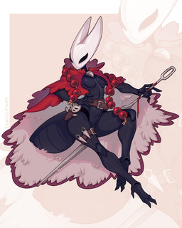 2_toes anthro arthropod_abdomen athletic athletic_anthro athletic_female beads belt biped breasts cape cape_only cloak clothing dart egg_sac feet female hand_on_hip holding_object holding_weapon horn hornet's_needle mostly_nude navel non-mammal_breasts non-mammal_navel prayer_beads rosary segmented_body simple_background small_breasts small_waist solo tactical_gear toes weapon wide_hips dragoumare hollow_knight:_silksong hollow_knight_(franchise) team_cherry hornet_(hollow_knight) animal_humanoid arthropod arthropod_humanoid humanoid 4:5 hi_res