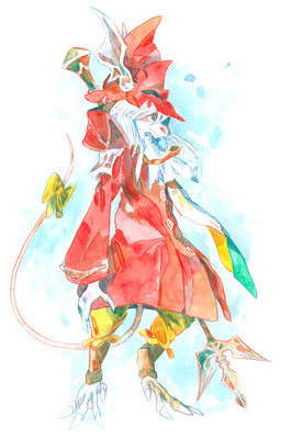 accessory anthro armor bow_(feature) bow_accessory bow_ribbon claws clothed clothing coat female furgonomics hair hat headgear headwear long_hair melee_weapon polearm ribbons smile solo spear tail tail_accessory tail_bow tail_ribbon toe_claws topwear weapon white_hair klutzmeister_(artist) final_fantasy final_fantasy_ix square_enix freya_crescent burmecian mammal rodent