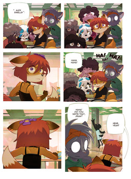5_fingers accessory annoyed anthro backpack belt_collar big_tail black_body black_boots black_bottomwear black_clothing black_collar black_dress black_ears black_footwear black_fur black_hair black_nails black_nose black_shirt black_skirt black_tail black_topwear blue_bottomwear blue_clothing blue_dress blue_eyewear blue_glasses blue_highlights blue_kerchief blue_shorts blue_skirt boots border bottomwear breasts brown_body brown_fur brown_markings brown_skin bus cafeteria checkered checkered_floor cleavage closed_smile clothed clothing collar colored_nails commercial_vehicle crouching curly_hair dark_body dark_skin denim denim_bottomwear denim_clothing denim_shorts detailed_background dialogue dipstick_tail drawing_(object) dress ear_piercing embarrassed empty_eyes exclamation_point eyewear eyewear_on_head female fingers flat_chested flower flower_in_hair footwear four_row_layout frown fully_clothed fur furniture glasses glasses_on_head gloves_(marking) green_clothing green_sweater green_topwear grey_body grey_fur grey_hair grey_tail groan group hair hair_accessory headband highlights_(coloring) horizontal_pupils humanoid_hands juice_box kerchief laugh leaning legwear light long_ears long_tail looking_at_another looking_back looking_back_at_another male markings monotone_body monotone_skin mouth_closed multicolored_body multicolored_fur multicolored_hair nails notebook open_mouth open_smile orange_body orange_fur page_number pants pattern_clothing pattern_legwear pattern_thigh_highs piercing pink_clothing pink_nose pink_shirt pink_topwear plant pupils purple_eyes reaching red_clothing red_hair red_headband red_shirt red_topwear round_glasses shirt shoes shorts shoulderless_shirt sitting six_frame_image skirt small_breasts smile smirk smirking_at_another snout speech_bubble spiral spiral_eyes sweater table tail tail_markings talking_to_another tan_body tan_bottomwear tan_clothing tan_fur tan_pants tank_top text thigh_highs three_row_layout tinted_glasses topwear two_tone_body two_tone_fur two_tone_hair two_tone_tail vehicle wheelchair white_body white_border white_eyes white_fur white_hair white_sclera white_tail_tip wool_(fur) wool_hair writing_on_cast yellow_eyes young young_anthro young_female young_male horemheb alex_(horemheb) cora_(horemheb) daphne_(horemheb) eli_(horemheb) fielder_(horemheb) jean_(horemheb) meadow_(horemheb) yardley_(horemheb) avian bear bird bovid canid canine canis caprine corvid corvus_(genus) crow fox giant_panda mammal mephitid oscine passerine sheep skunk 2026 absurd_res artist_name colored comic detailed digital_drawing_(artwork) digital_media_(artwork) english_text hi_res lighting shaded url brother_(lore) brother_and_sister_(lore) sibling_(lore) sister_(lore)