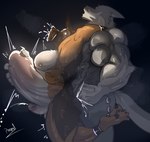 abdominal_bulge anal anal_penetration anthro arms_tied barazoku big_muscles big_penis bodily_fluids bound bound_together breaking breath bulge canid canine canis chain chained claws covered_mouth cum cum_in_ass cum_in_mouth cum_inside cum_on_face cum_on_penis cumshot domestic_dog dominant dominant_anthro dominant_male duo ejaculation extreme_penetration feet garnett genital_fluids genitals german_shepherd herding_dog hi_res huge_muscles huge_penis legs_tied looking_up male male/male male_penetrated male_penetrating male_penetrating_male mammal muscular nipples no_internal_organs objectification panting pastoral_dog pecs penetration penile penile_penetration penis penis_in_ass penis_size_difference pinumontbalou sex size_difference submissive submissive_anthro submissive_male sweat tears tears_of_pain tears_of_pleasure toe_claws wolf