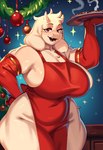 anthro biped breasts clothed clothing detailed_background female fingers inside looking_at_viewer open_mouth pupils smile solo standing thick_thighs three-quarter_view nocturne_(artist) undertale_(series) toriel bovid caprine mammal hi_res