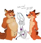 bdsm blush bound butt_slap dominant dominant_female female genitals group male penis riding_crop slap spanking submissive submissive_male text trio whip fufer disney zootopia gideon_grey judy_hopps nick_wilde canid canine fox lagomorph leporid mammal rabbit absurd_res english_text hi_res