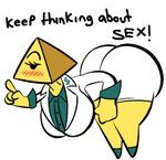 1_eye big_breasts big_butt blush blush_lines breasts butt female for_a_head huge_butt illuminati money_sign pyramid sex simple_background solo white_background yellow_body drawsputin stop_thinking_about_sex ms._illumine humanoid object_head shape_head meme