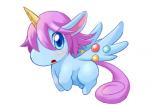 blue_eyes female hair horn kemono open_mouth purple_hair simple_background solo white_background wings ukan_muri jewelpet mythology sanrio sega sega_fave opal_(jewelpet) equid equine mammal mythological_creature mythological_equine winged_unicorn