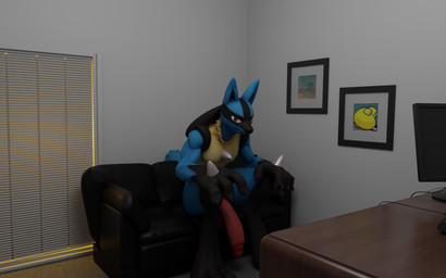 anthro big_penis black_body blue_body blue_fur casting_couch fur genitals humanoid_genitalia humanoid_penis looking_at_viewer male muscular muscular_male office penis sitting solo spikes yellow_body yellow_fur zylgius valorlynz_(modeler) ambient_among_us among_us innersloth nintendo pokemon lucious_(valorynz) generation_4_pokemon lucario pokemon_(species) 16:10 3d_(artwork) digital_media_(artwork) hi_res meme widescreen