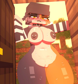 anthro areola aroused beanie big_areola big_breasts big_nipples blush blush_lines bodily_fluids breasts choker clothed clothing clothing_lift collar curvy_figure female fur genitals hat headgear headwear huge_breasts huge_thighs jewelry leash leash_pull leashed_collar looking_at_viewer necklace nipple_piercing nipples open_mouth piercing simple_background smug smug_face solo square_(anatomy) sweat sweatdrop sweaty_body tail thick_thighs vulva wide_hips yellow_eyes coresvoid epic_games fortnite fortnite:_battle_royale microsoft minecraft mojang xbox_game_studios meow_skulls calico_cat domestic_cat felid feline felis mammal 2025 3d_(artwork) digital_media_(artwork) hi_res mine-imator_(artwork)