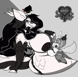 ahoge animal_genitalia animal_penis anthro balls belly big_balls big_breasts black_body black_hair black_hole black_sclera breasts claws cosmic_background curvy_figure cybernetic_arm cybernetic_leg cybernetic_limb cybernetics ear_piercing emanata equine_genitalia equine_penis eyewear fangs female female/female fluffy fluffy_tail forked_tongue genitals glasses glowing glowing_eyes gradient_hair hair horn ink inverted_nipples iredescent_body iridescent_horn long_hair long_tail machine mane multi_eye nipples penis piercing purple_tongue scales sitting slightly_chubby small_but_hung solo space spikes_anatomy star stripes tail teeth thick_arms thick_tail thick_thighs tongue tongue_out voluptuous white_body succubusbnny mythology harley_(impishhyena) so/una_(succubusbnny) cyborg dragon hyena mammal mythological_creature mythological_scalie scalie striped_hyena absurd_res hi_res