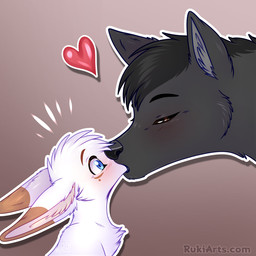 black_body black_fur blue_eyes blush deep_kiss dipstick_ears duo ear_markings fur heart_symbol kissing love multicolored_ears muzzle_in_mouth simple_background white_body white_fur wide_eyed rukifox jarit_(rukifox) louis_(rukifox) canid canine fennec_fox fox mammal true_fox 1:1 colored digital_drawing_(artwork) digital_media_(artwork)
